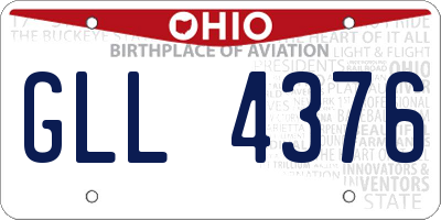 OH license plate GLL4376