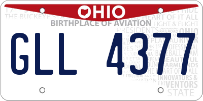 OH license plate GLL4377