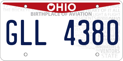 OH license plate GLL4380