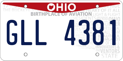 OH license plate GLL4381