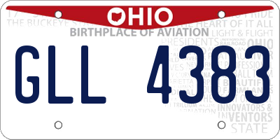 OH license plate GLL4383