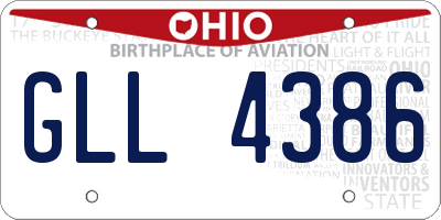 OH license plate GLL4386
