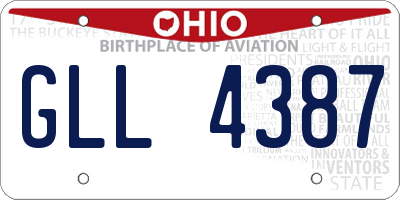OH license plate GLL4387