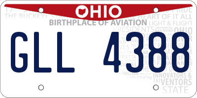 OH license plate GLL4388