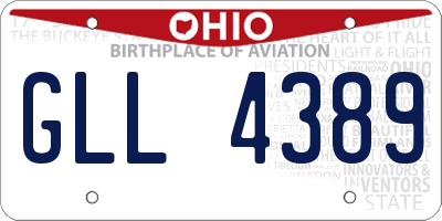 OH license plate GLL4389