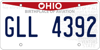 OH license plate GLL4392