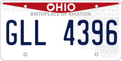 OH license plate GLL4396