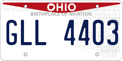 OH license plate GLL4403