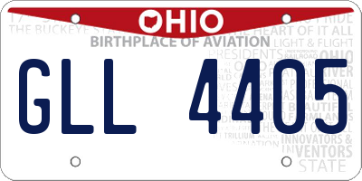 OH license plate GLL4405