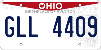 OH license plate GLL4409