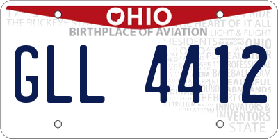 OH license plate GLL4412