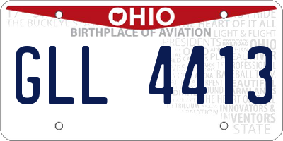OH license plate GLL4413