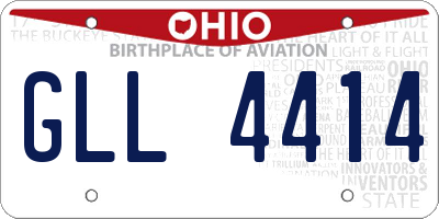OH license plate GLL4414
