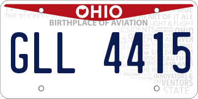 OH license plate GLL4415