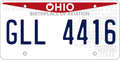 OH license plate GLL4416