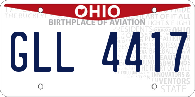 OH license plate GLL4417