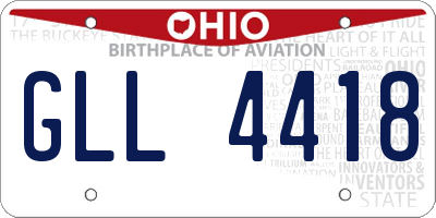 OH license plate GLL4418