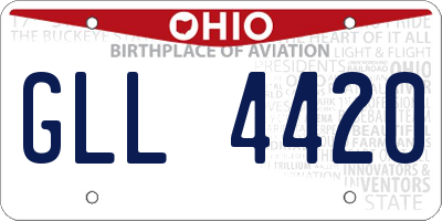 OH license plate GLL4420