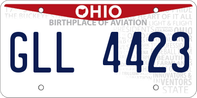 OH license plate GLL4423