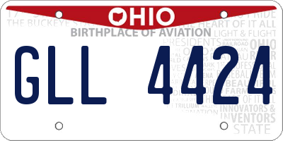 OH license plate GLL4424
