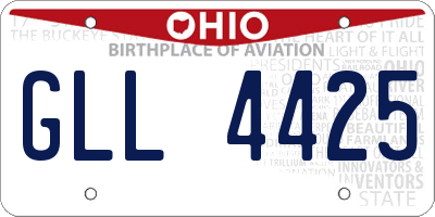OH license plate GLL4425