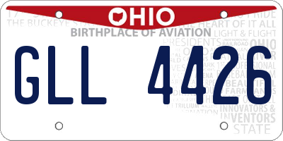 OH license plate GLL4426