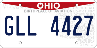 OH license plate GLL4427