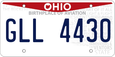 OH license plate GLL4430
