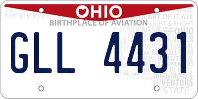OH license plate GLL4431
