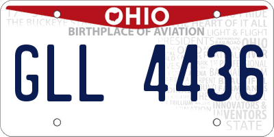 OH license plate GLL4436