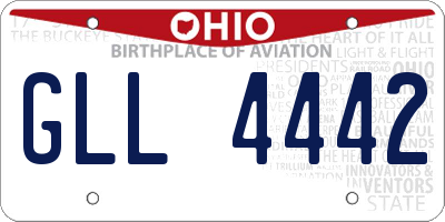 OH license plate GLL4442