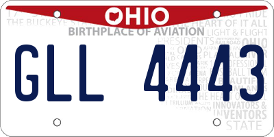 OH license plate GLL4443