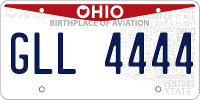 OH license plate GLL4444