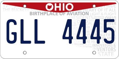 OH license plate GLL4445