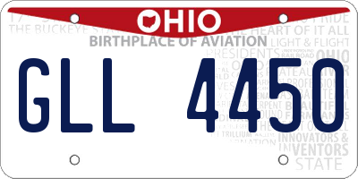 OH license plate GLL4450