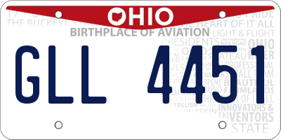 OH license plate GLL4451