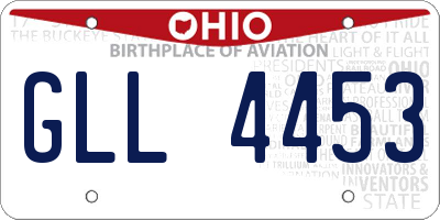 OH license plate GLL4453