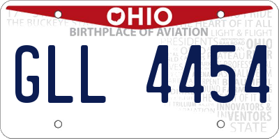 OH license plate GLL4454