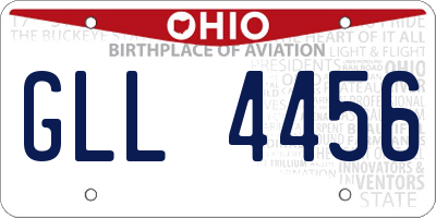 OH license plate GLL4456
