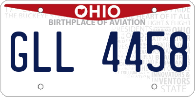 OH license plate GLL4458