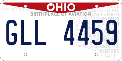 OH license plate GLL4459