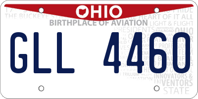 OH license plate GLL4460