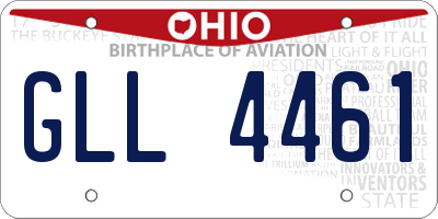 OH license plate GLL4461