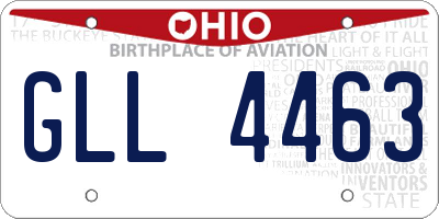 OH license plate GLL4463