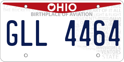 OH license plate GLL4464