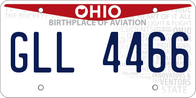 OH license plate GLL4466