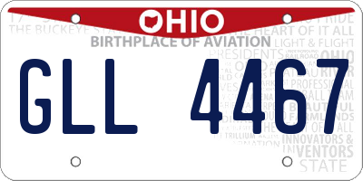 OH license plate GLL4467