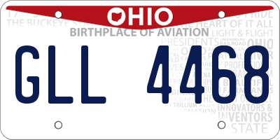 OH license plate GLL4468