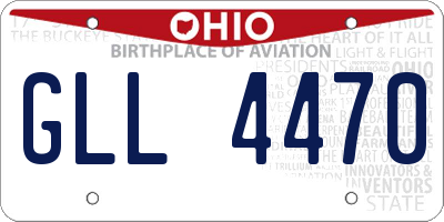 OH license plate GLL4470