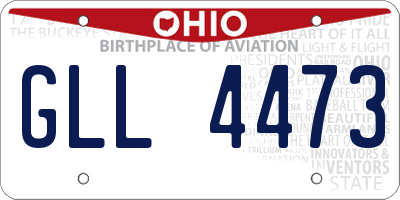 OH license plate GLL4473